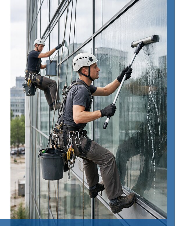 Мойка витражей альпинистами в Слободской от 721 р. под ключ|ВЫСОТНИК-Слб