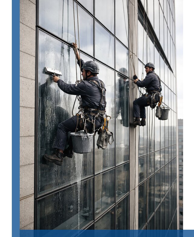 Профессиональная мойка стеклянных фасадов зданий в Слободской