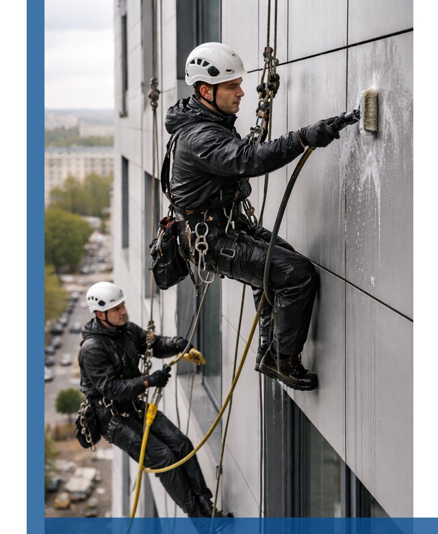 Профессиональная мойка фасада из композита в Слободской