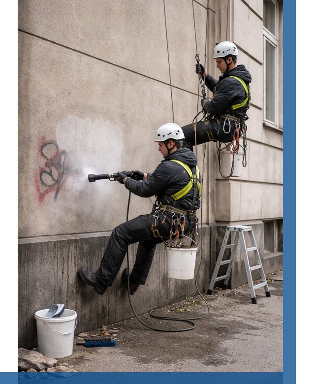 Удаление граффити с фасада в Слободской от 4637 р. | ВЫСОТНИК-Слб