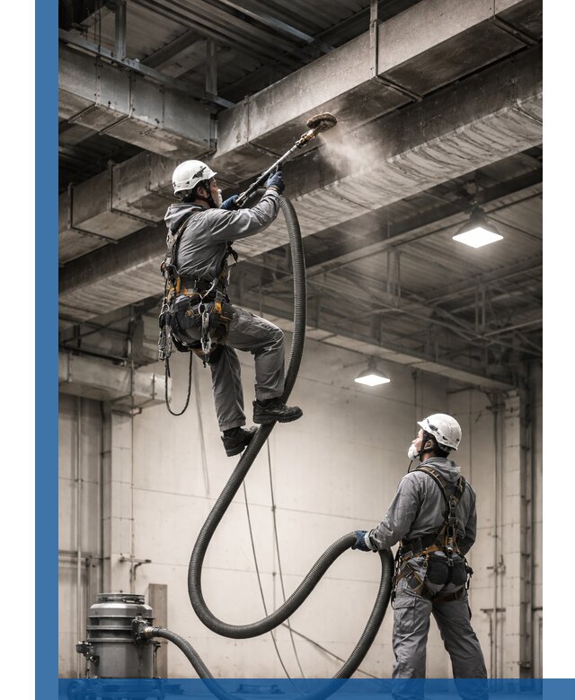 Обеспыливание потолочных конструкций в Слободской промышленным альпинизмом