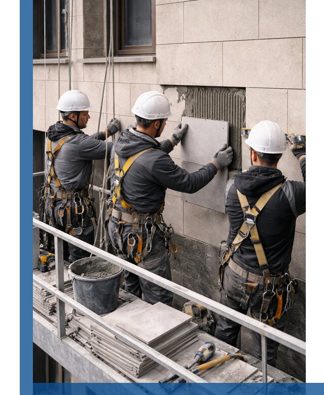 Ремонт облицовки фасада плиткой в Слободской с гарантией