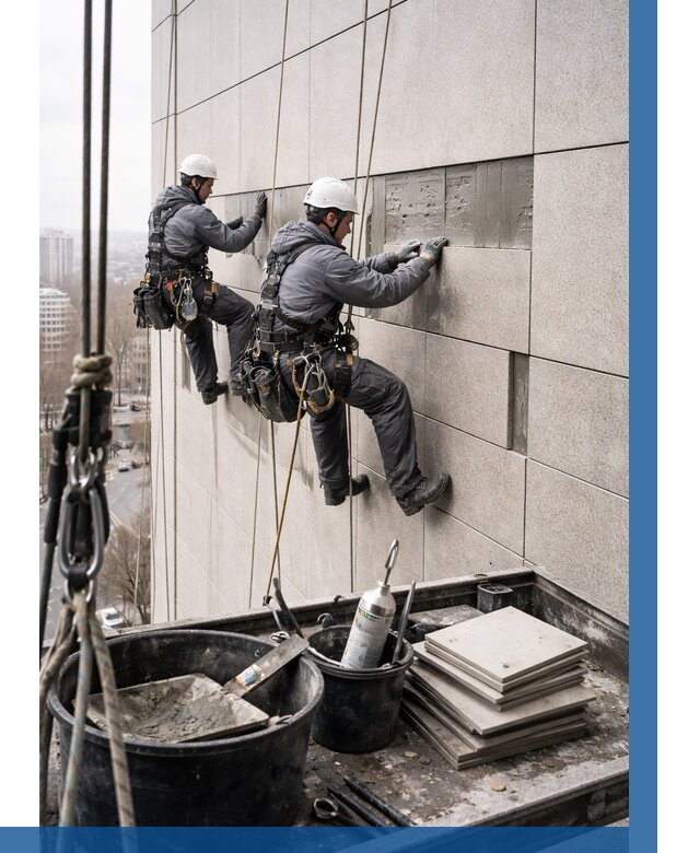 Ремонт фасада из керамогранита в Слободской от 2576 р. | ВЫСОТНИК-Слб