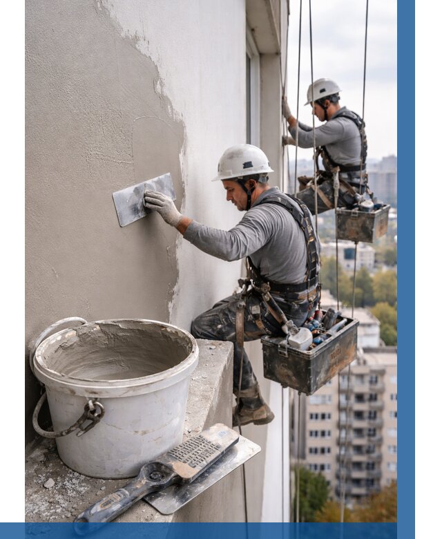 Шпаклевка фасада на высоте в Слободской от 721 р. | ВЫСОТНИК-Слб