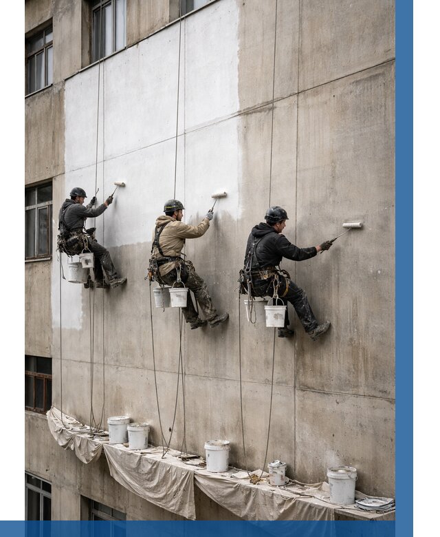 Покраска бетонного фасада в Слободской от 361 р за м2 | ВЫСОТНИК-Слб