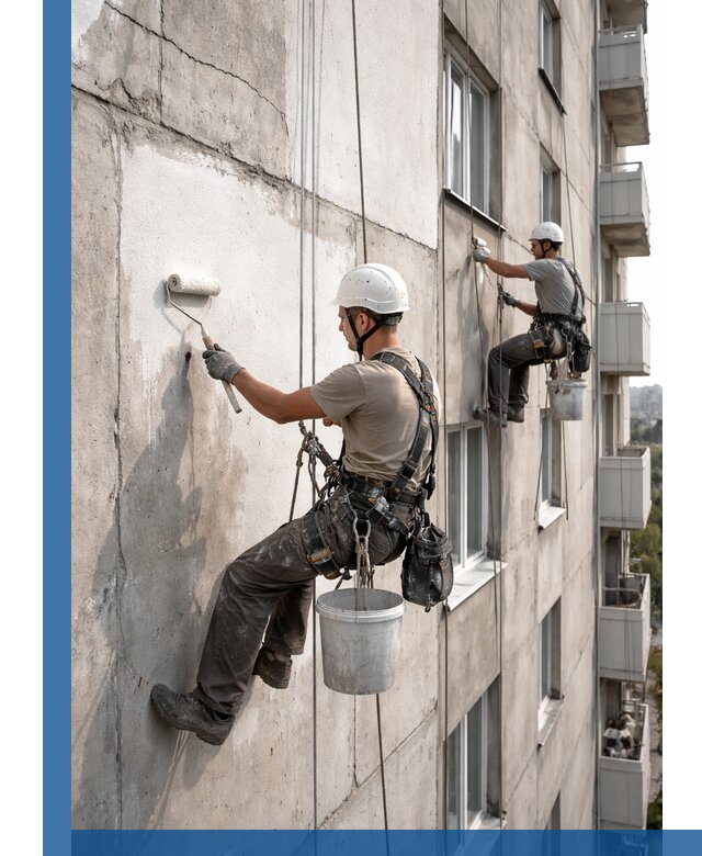 Покраска бетонного фасада в Слободской для жилых и промышленных объектов