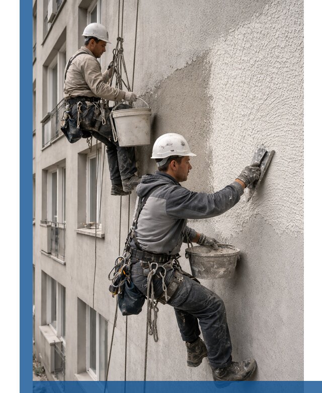 Нанесение декоративной штукатурки короед на фасад в Слободской