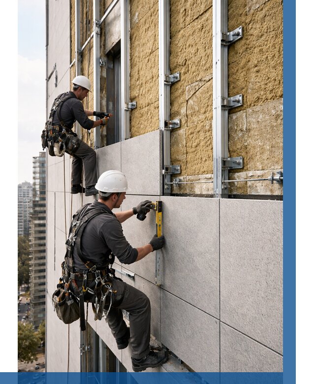 Монтаж вентилируемого фасада в Слободской от 3607 р. | ВЫСОТНИК-Слб