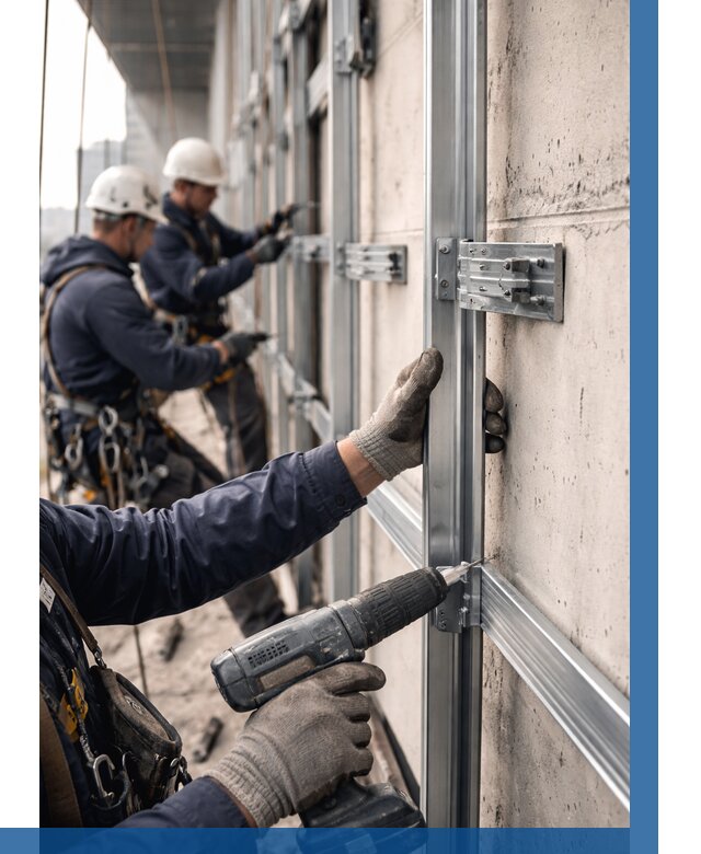 Монтаж подсистемы вентфасада в Слободской от 876 р. | ВЫСОТНИК-Слб