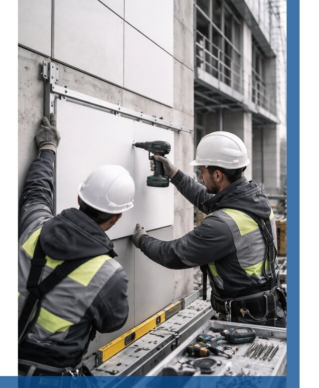 Монтаж композитных панелей фасада в Слободской от 2576 р. | ВЫСОТНИК-Слб