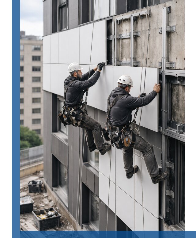 Монтаж композитных панелей фасада в Слободской под ключ