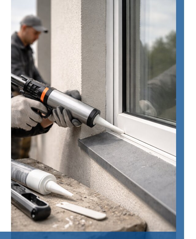 Герметизация монтажных швов окон в Слободской от 670 р. | ВЫСОТНИК-Слб