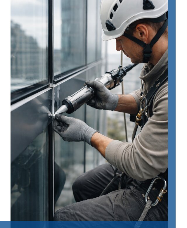 Герметизация стыков витража в Слободской от 1237 р. | ВЫСОТНИК-Слб