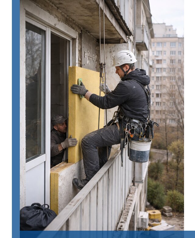 Профессиональное утепление балкона снаружи в Слободской под ключ
