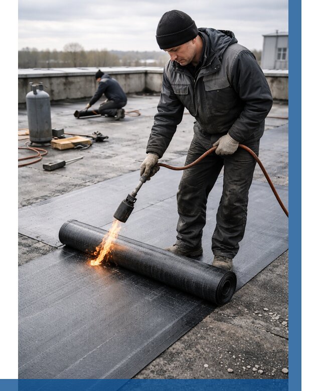 Ремонт наплавляемой кровли в Слободской от 721 р. | ВЫСОТНИК-Слб