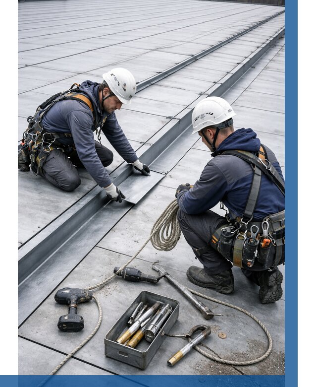 Ремонт фальцевой кровли в Слободской от 721 р. | ВЫСОТНИК-Слб