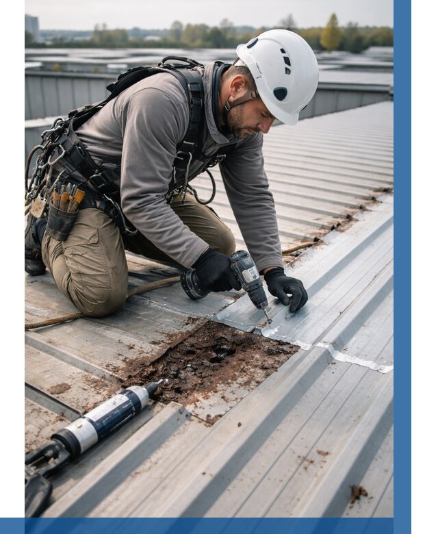 Ремонт профнастила на кровле в Слободской от 721 р. | ВЫСОТНИК-Слб