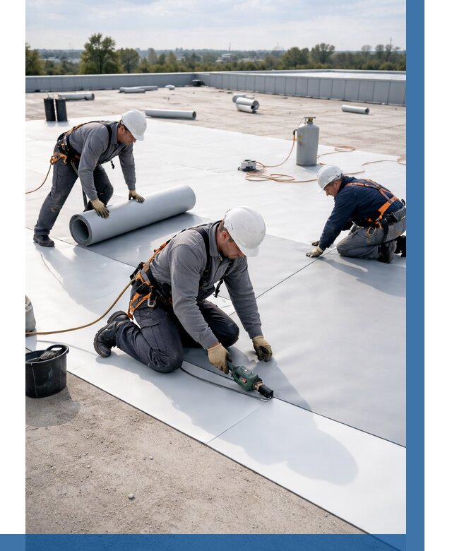 Монтаж мембранной кровли под ключ в Слободской от 1237 р. | ВЫСОТНИК-Слб