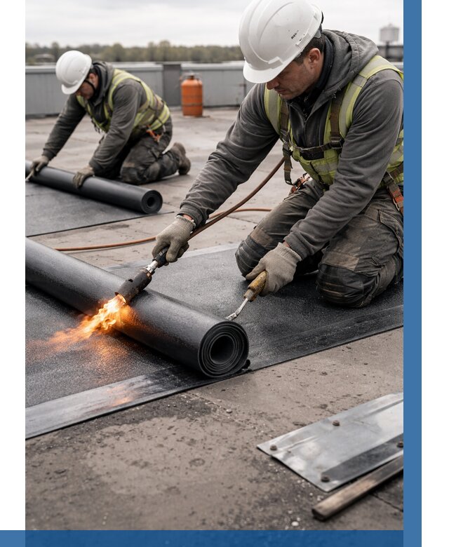 Монтаж наплавляемой кровли в Слободской от 876 р. — ВЫСОТНИК-Слб