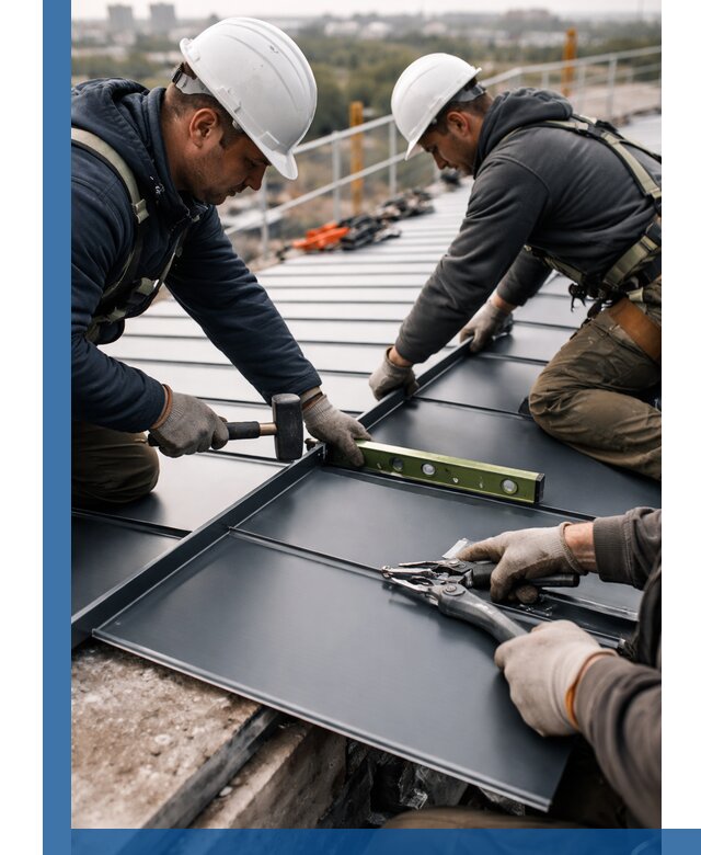 Монтаж фальцевой кровли в Слободской для промышленных зданий