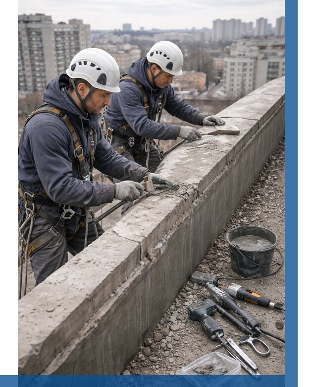 Ремонт парапета на кровле в Слободской от 1546 р. | ВЫСОТНИК-Слб