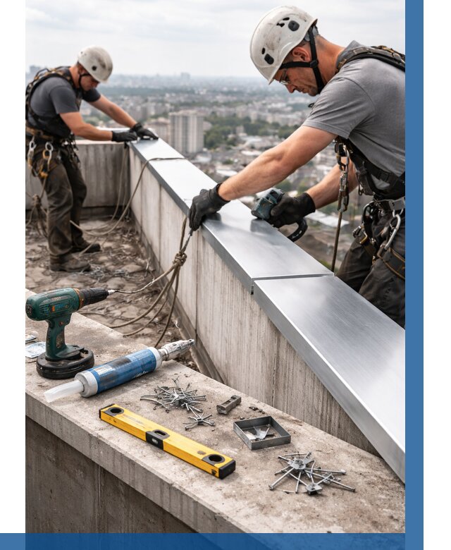 Монтаж парапетных крышек в Слободской от 824 р. | ВЫСОТНИК-Слб