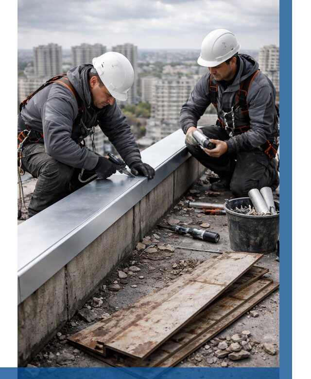 Замена парапетных крышек под ключ в Слободской от 1237 р. | ВЫСОТНИК-Слб