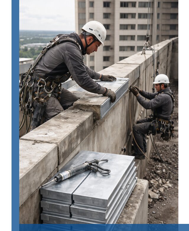 Замена парапетных крышек и установка новых в Слободской