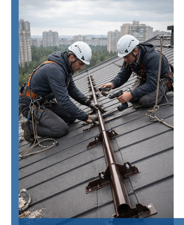 Монтаж снегозадержателей на кровле зданий в Слободской под ключ