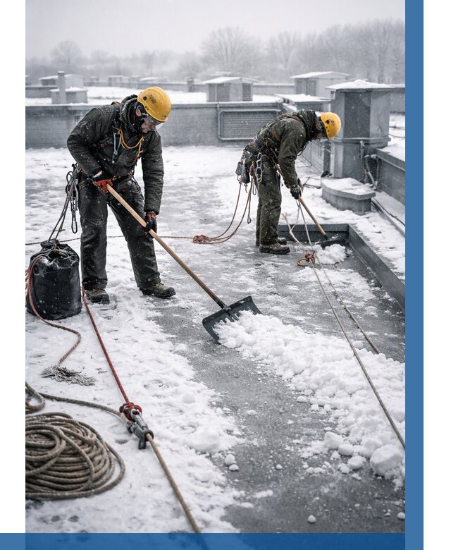 Очистка крыши от снега в Слободской от 7729 р. | ВЫСОТНИК-Слб