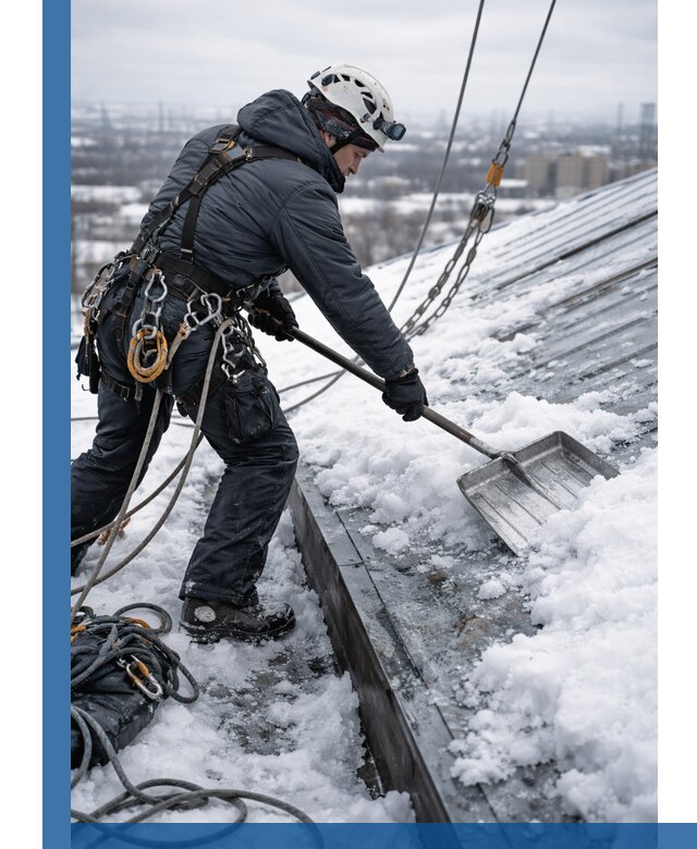 Профессиональная очистка кровли от снега и наледи в Слободской