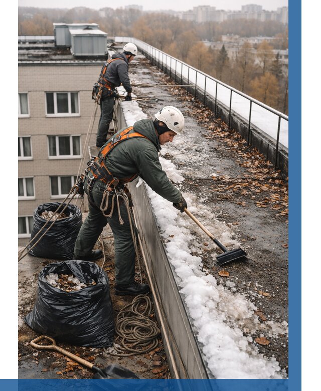 Очистка кровли по периметру в Слободской от 567 р. | ВЫСОТНИК-Слб