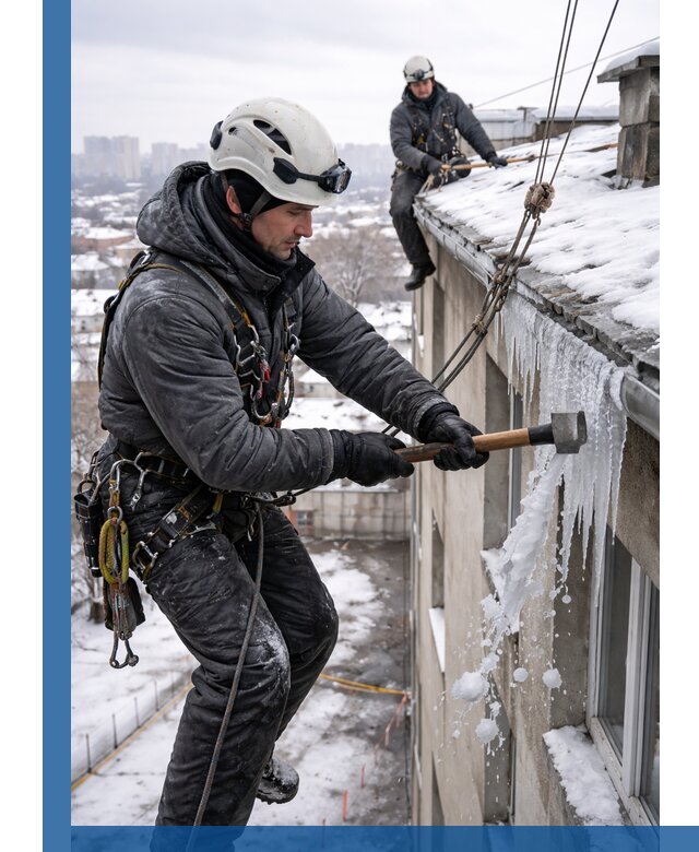 Сбивание и удаление сосулек с крыши в Слободской безопасно