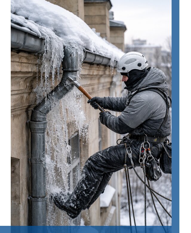 Очистка водостоков от льда в Слободской от 3607 р. | ВЫСОТНИК-Слб