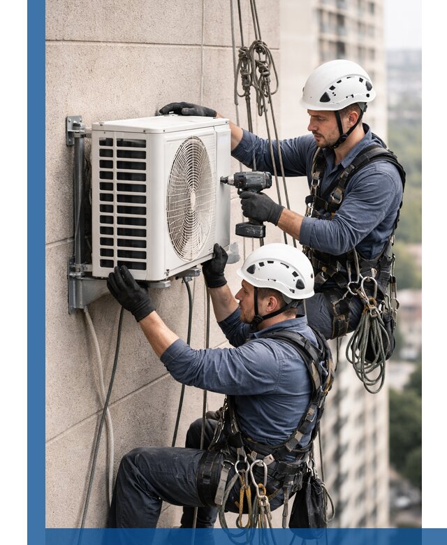 Монтаж внешнего блока кондиционера в Слободской установка и крепление