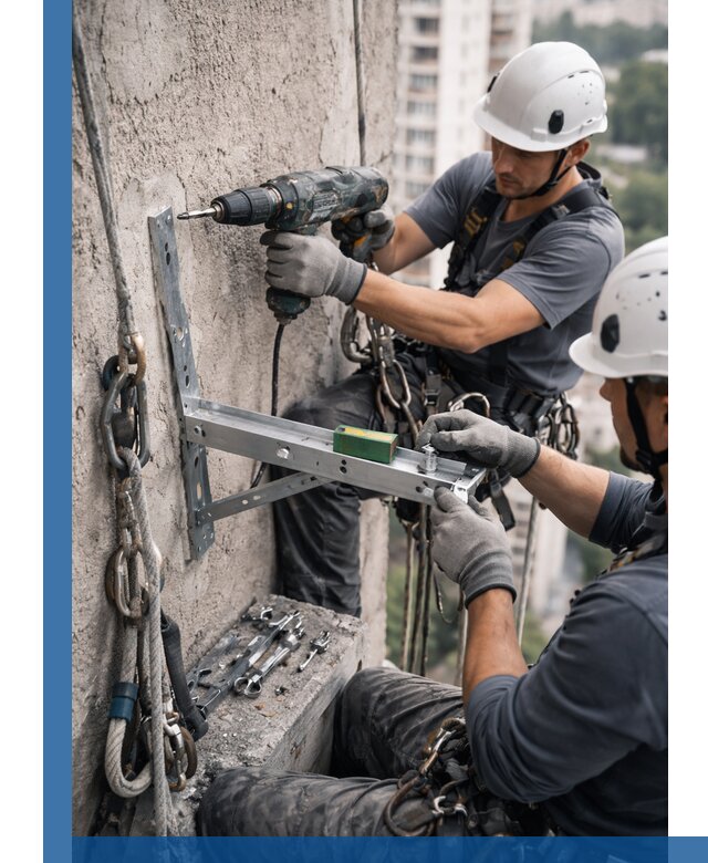 Установка кронштейнов кондиционера и крепежа в Слободской