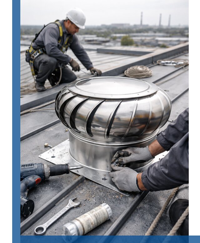 Установка дефлекторов на кровле в Слободской профессионально