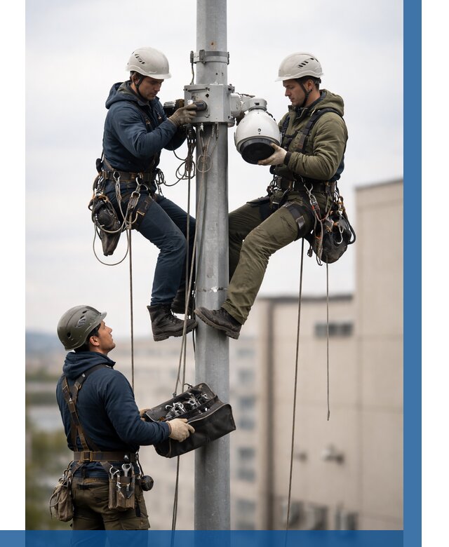 Установка видеокамер на мачте в Слободской от 8759 р. | ВЫСОТНИК-Слб