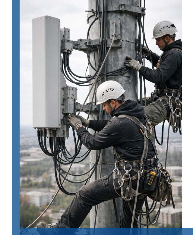 Монтаж оборудования связи на мачте в Слободской с пусконаладкой