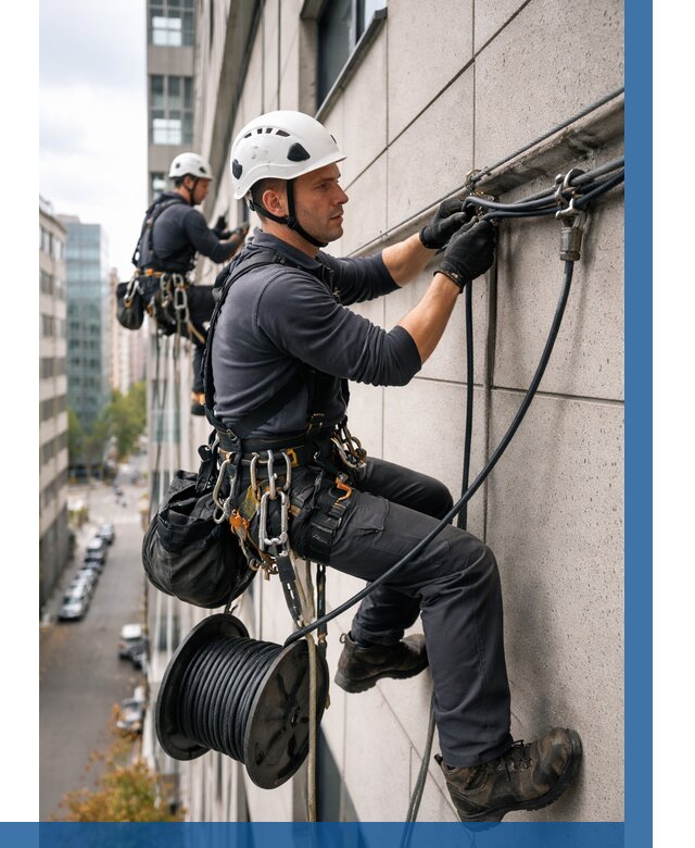 Прокладка кабеля по фасаду в Слободской от 361 р. | ВЫСОТНИК-Слб