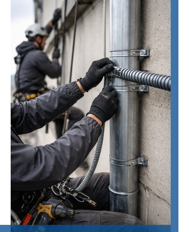 Монтаж гофры для кабеля в Слободской от 309 р. | ВЫСОТНИК-Слб