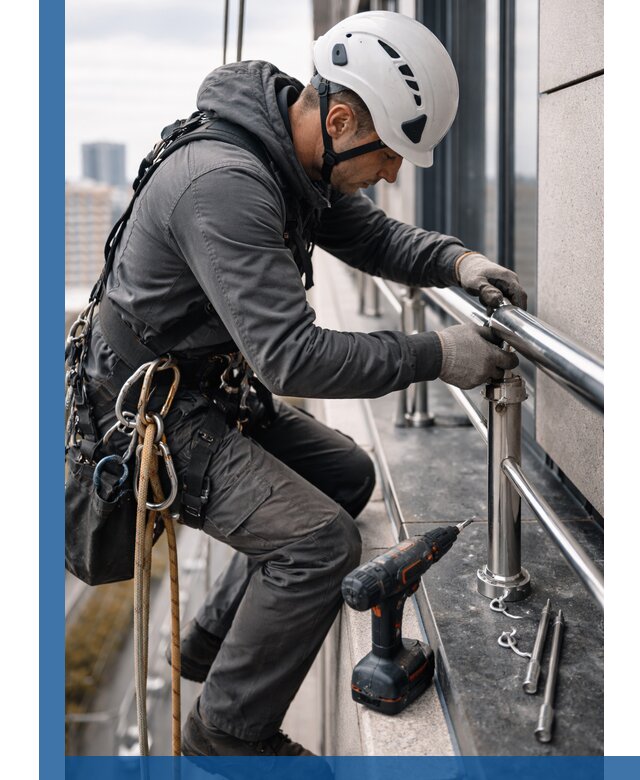 Монтаж ограждений на высоте в Слободской для зданий и конструкций