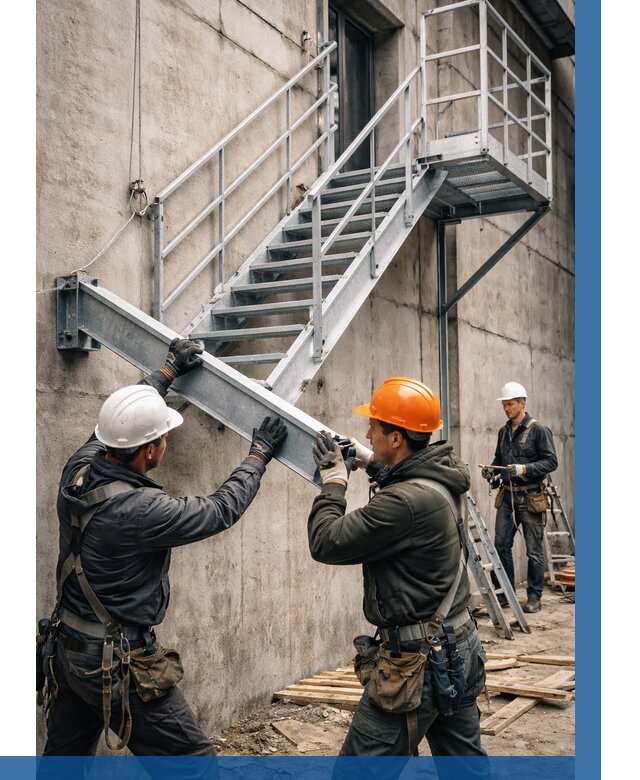 Монтаж металлических лестниц в Слободской от 15458 р. | ВЫСОТНИК-Слб