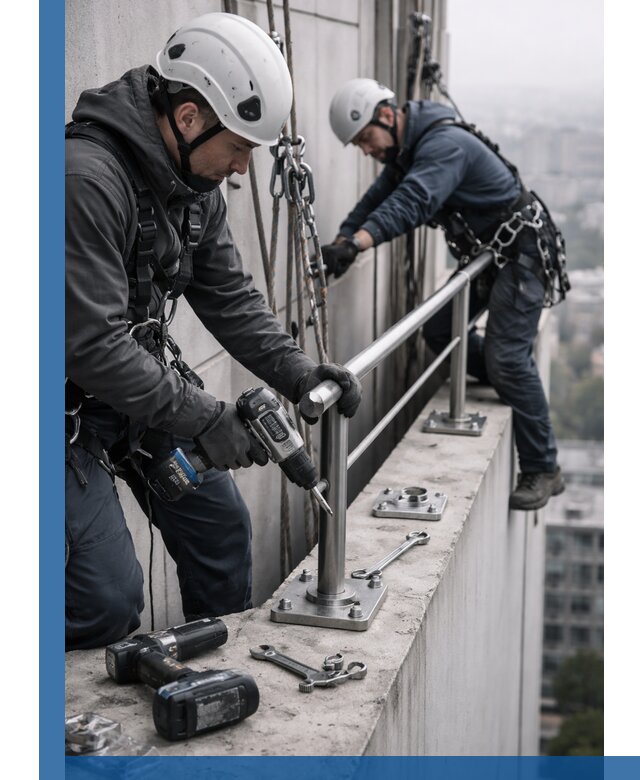 Монтаж перил на высоте в Слободской для жилых и промобъектов