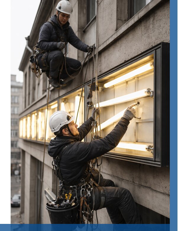 Замена ламп в вывеске в Слободской под ключ от 3607 р. | ВЫСОТНИК-Слб