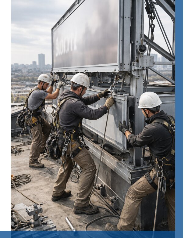 Монтаж крышной рекламной конструкции в Слободской от 61830 р.|ВЫСОТНИК-Слб