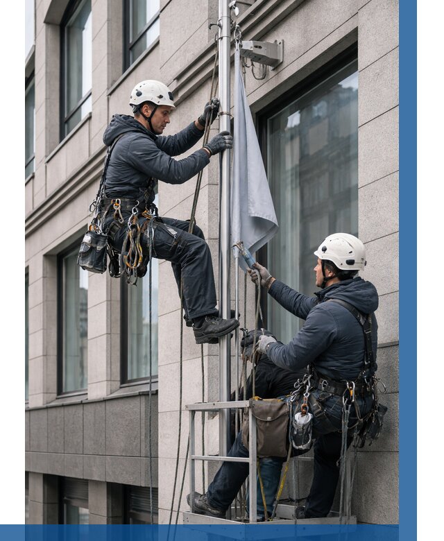 Установка флагов на фасаде в Слободской от 4637 р. | ВЫСОТНИК-Слб