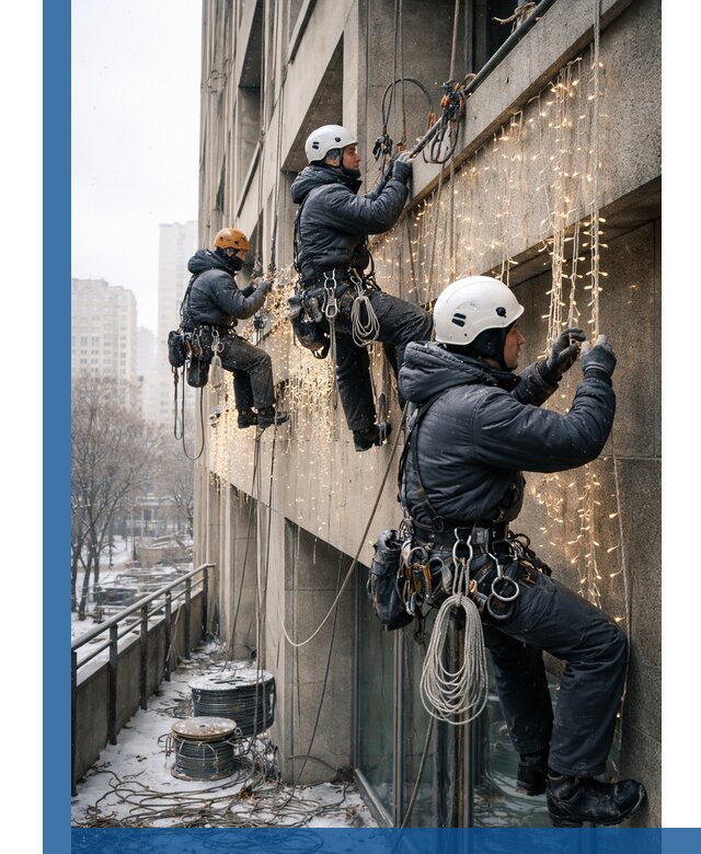 Монтаж новогодней иллюминации и украшение фасадов в Слободской