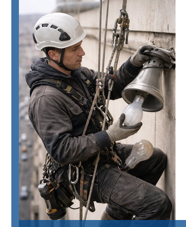 Замена ламп на высоте в Слободской профессионально и быстро