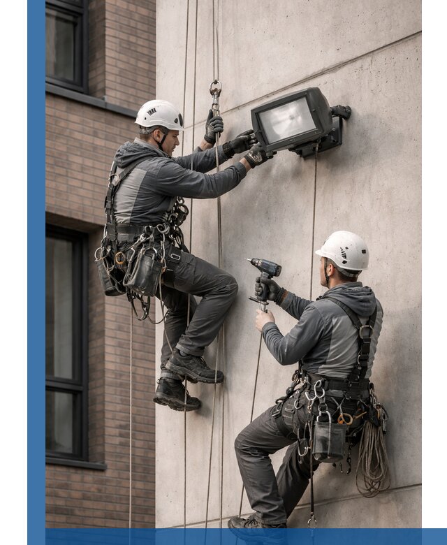 Профессиональный монтаж фасадных прожекторов в Слободской под ключ